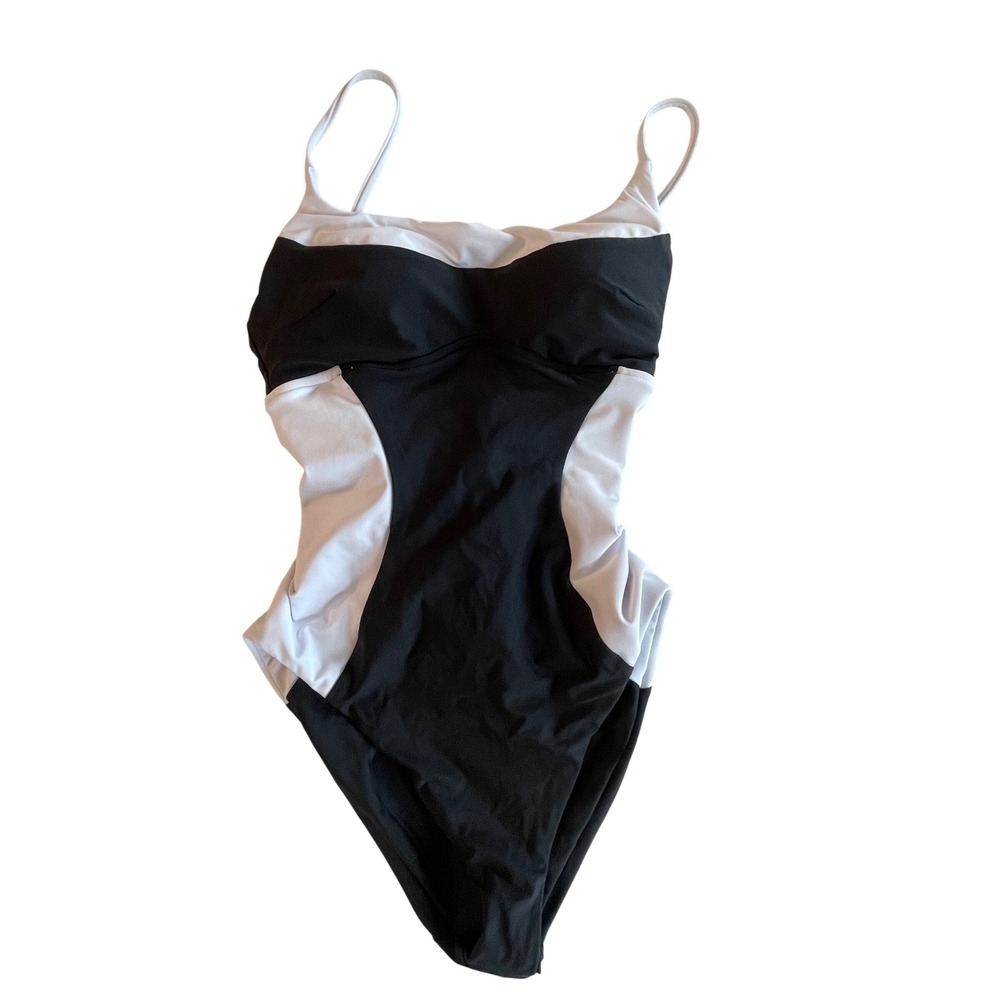 Becca By Rebecca Virtue Colorblock Square Neck Corset One Piece Swimsuit